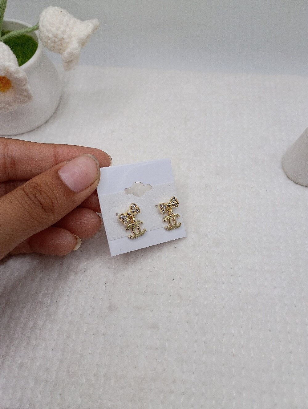 Initial Stud Earrings